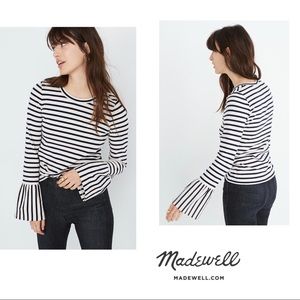 Madewell Striped Play Ruffle Cuff Top